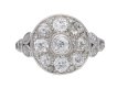 front view Antique diamond cluster ring, circa 1910.           