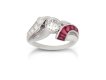 Vintage diamond and ruby ring, circa 1940.     