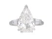 5.01 carat drop shape diamond ring berganza hatton garden