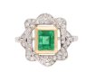 Antique emerald and diamond cluster ring, circa 1915. Hatton Garden