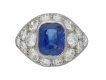 front view Sapphire and diamond cluster ring, French, circa 1930.    
