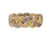 front view Vintage three colour gold wedding ring, circa 1970.