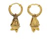 front view Ancient gold earrings berganza hatton garden