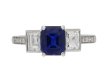front view Sapphire diamond Art Deco ring berganza hatton garden