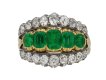 front view antique emerald diamond ring berganza hatton garden