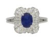 front view  Burmese sapphire and diamond ballerina ring by Oscar Heyman Bros, circa 1970. berganza hatton garden