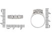 size view Three stone diamond engagement ring by Graff, circa 1975. berganza hatton garden