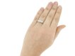 hand view Three stone diamond engagement ring by Graff, circa 1975. berganza hatton garden