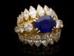 Burmese sapphire and diamond cluster ring, circa 1965. 