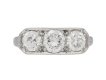 front view Three stone diamond ring, circa 1930. hatton garden berganza