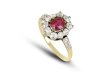 Antique Burmese ruby and diamond coronet cluster ring, English, circa 1905. 