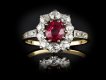 Antique Burmese ruby and diamond coronet cluster ring, English, circa 1905. 