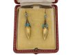  Antique turquoise drop earrings, circa 1870. berganza hatton garden 