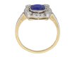 back view Burmese sapphire and diamond cluster ring, circa 1905. berganza hatton garden