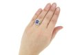 hand view Burmese sapphire and diamond cluster ring, circa 1905. berganza hatton garden