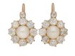 front view Antique natural pearl and diamond earrings, circa 1890 berganza hatton garden