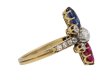 side view Art Nouveau ruby ,sapphire and diamond ring French circa 1895 berganza hatton garden 