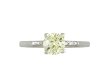 Fancy yellow diamond solitaire ring, English, circa 1950. Fancy yellow diamond solitaire ring, English, circa 1950. 