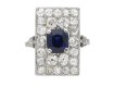 Art Deco sapphire and diamond cluster ring berganza hatton garden