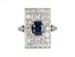 Art Deco sapphire and diamond cluster ring, circa 1925. 