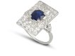 Art Deco sapphire and diamond cluster ring, circa 1925. 