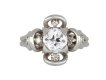 Vintage diamond cocktail ring, French, circa 1950. 