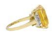 front view Yellow sapphire and diamond ring, circa 1950. hatton garden berganza