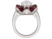 front view Diamond and ruby cluster ring by Oscar Heyman Brothers, circa 1970. berganza hatton garden
