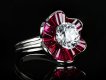 Oscar Heyman Brothers diamond and ruby cluster ring hatton garden