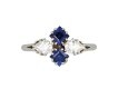  Sapphire and diamond cluster ring, English, circa 1930.