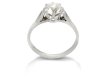 Old cut diamond flanked solitaire ring, English, circa 1935.