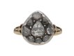 front view Georgian diamond cluster ring berganza hatton garden