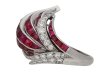 vintage Ruby diamond cocktail ring berganza hatton garden