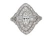 front view Antique Marquise diamond cluster ring berganza hatton garden