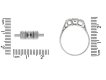 size view Vintage 3stone diamond ring berganza hatton garden