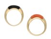vintage Cartier coral onyx stack rings berganza hatton garden
