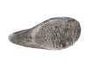 front view Ancient Roman inscribed silver ring berganza hatton garden