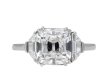 Art Deco old mine diamond solitaire ring, English hatton garden