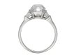 Art Deco old mine diamond solitaire ring, English hatton garden