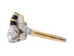 Antique sapphire and diamond crossover ring, English, circa 1905.  Hatton Garden