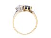Antique sapphire and diamond crossover ring, English, circa 1905.  Hatton Garden