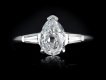 Art Deco drop shape diamond ring, American hatton garden