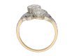 front view antique diamond crossover ring berganza hatton garden