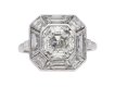 Art Deco asscher cut diamond ring berganza hatton garden