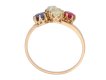 front view antique ruby diamond dapphire ring berganza hatton garden