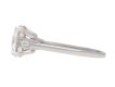 Vintage old cut diamond flanked solitaire ring, English, circa 1950. Hatton Garden