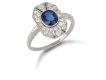Sapphire and diamond cluster ring, Austrian, circa 1925.