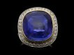 Sapphire and diamond coronet cluster ring, English, circa 1935.