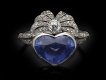 Heart shaped Ceylon sapphire and diamond ring hatton garden