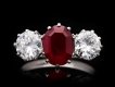 Burmese ruby and diamond three stone ring hatton garden